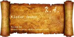 Kiefer Andor névjegykártya
